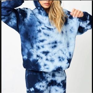 Frankie’s bikinis blue tie die hoodie